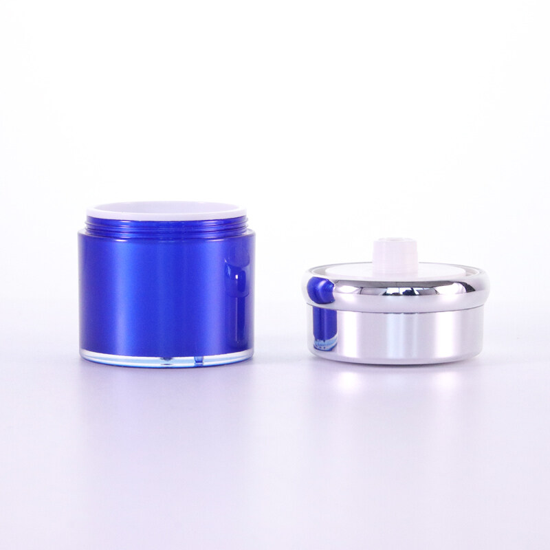  Purple Airless Cosmetic Lotion Jar With Silver Lid for Skincare Cream serum moisturizer