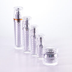 Hot selling 15ml 30ml 60ml 120ml 50g Acrylic Silver Cream Jars for essence lotion cream cosmetic packaging