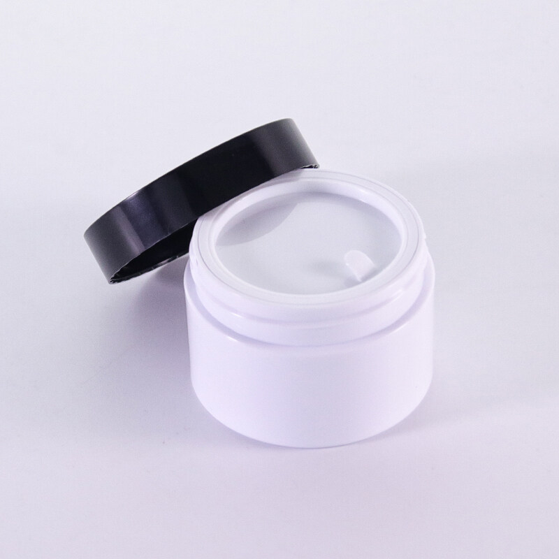 30g 50g PET white cream jar container with black lids for Lotion Creams Toners lip Balms Makeup Samples