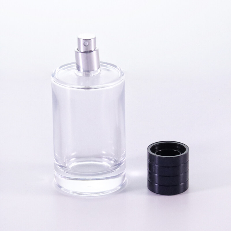 High quality clear round luxury custom fragrance empty perfume bottle 30ml 50ml 100ml with spray pump perfume magnetic cap