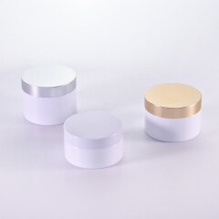 100g 120g PET white cream jar container with different color lids for Lotion Creams Toners