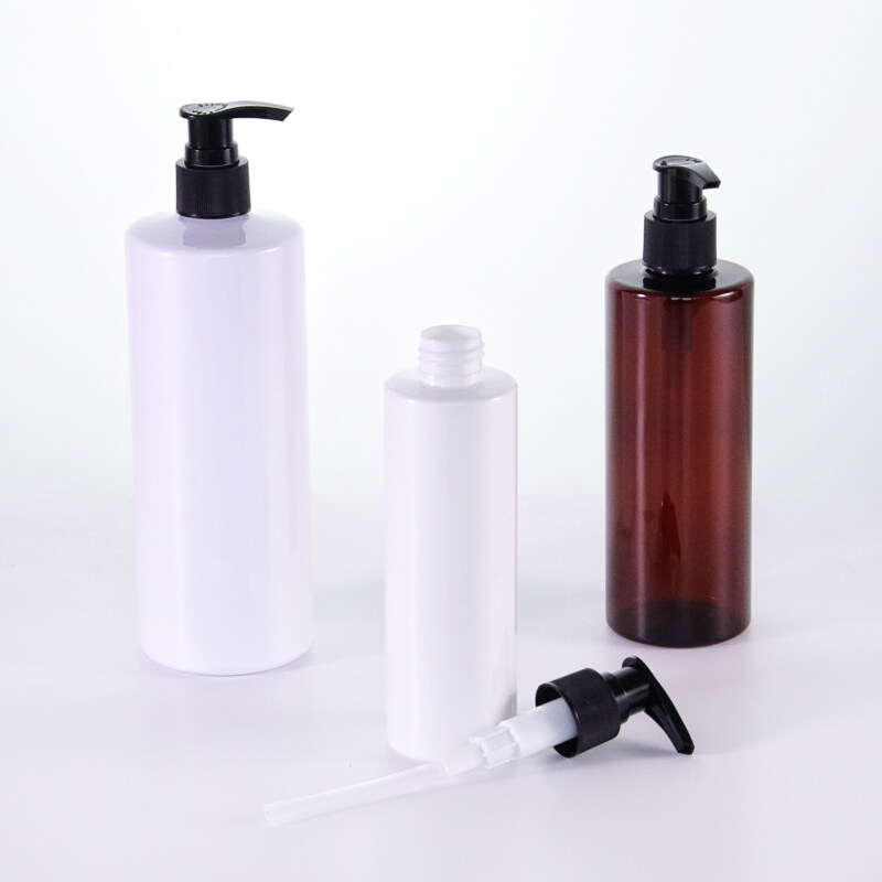 200ml 300ml 500ml PET plastic bottles with dispensers for liquid shampoo soap hand lotion cosmetic packaging