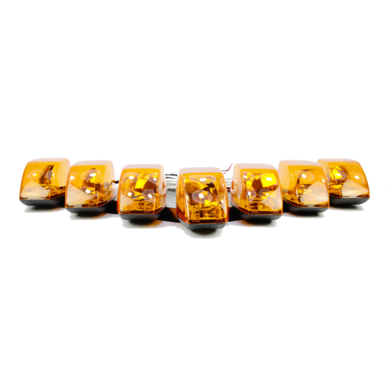 Rotating halogen beacons strobe light bar amber emergency warning lightbar with V shape structure