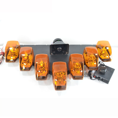 12 volt amber halogen rotating v shape lightbar with siren and speaker