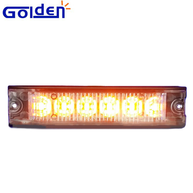 12V 24V 6W amber LED Emergency Surface warning lighthead grille mount Strobe lights for security vehicles