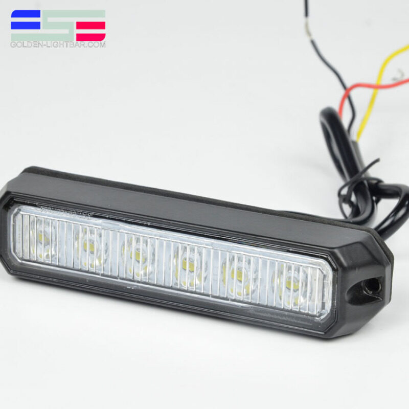 White Amber 6 LED Car Strobe Lighting flashers for Truck