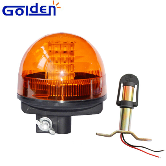 Tractor Warning LED Rotating Flashing Amber Beacon Flexible DIN Pole Vehicle Safety Light