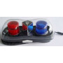 Police red blue rotating flashing Xenon mini light bar with a pair of screw type impulse flash light