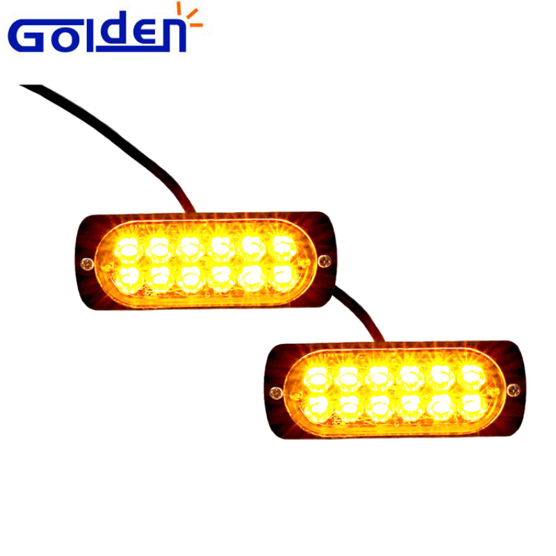 12 LED Emergency Warning Amber Orange Car Front Flashing Recovery Breakdown Strobe Lights 12V