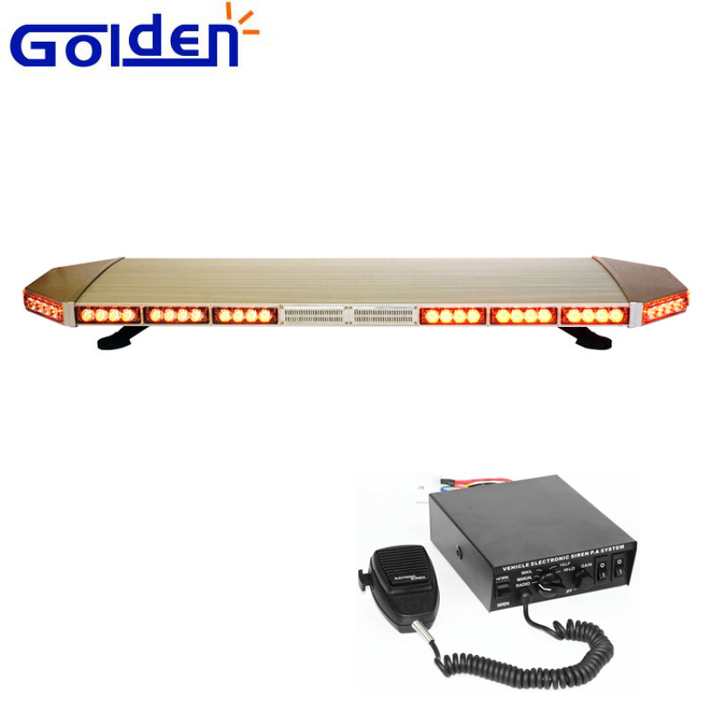 Flat strobe flashing amber roof top mount led light bar with alarm siren