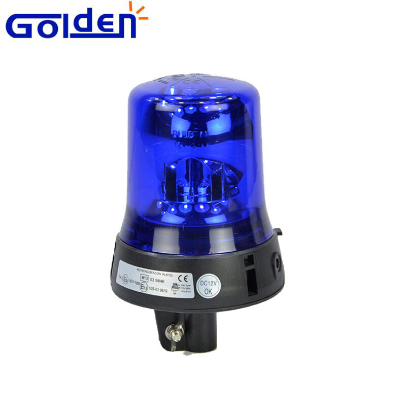 Amber Blue 12v pole mount halogen rotator emergency safety rotating beacon light
