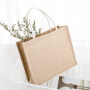 Natural Lamination Burlap Custom Logo Color Eco Friendly Grocery Tote Bags Reusable Jute Shopping Bag