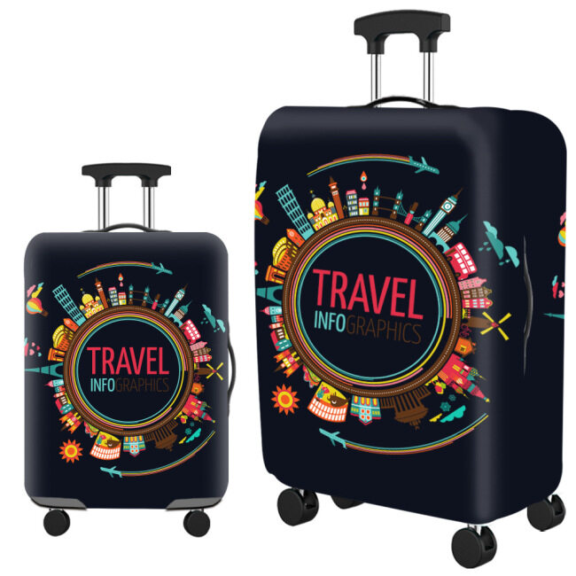 Spandex luggage cover customized logo printed suitcase cover for traveling
