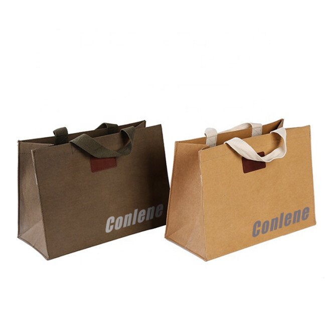 Wholesale Custom Color Eco-friendly Gift Washable Kraft Paper Bag