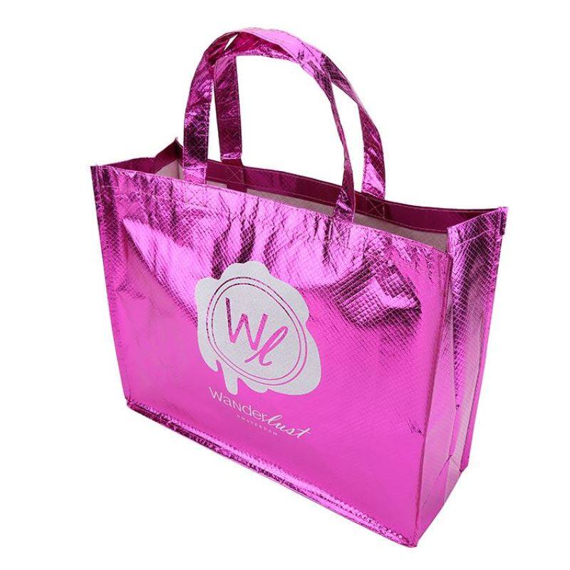 Wholesale Newest Sale Bright Purple Color Handle Recyclable Eco Non Woven Bag