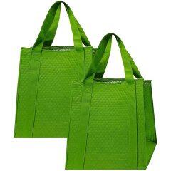 Non woven tote grocery shopping bag insulated thermal food delivery bag  zipper cooler bag
