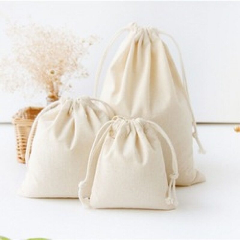 Factory Price Cotton Linen Drawstring Pouches Candy Favor Holder Jewelry Party Gifts Bag
