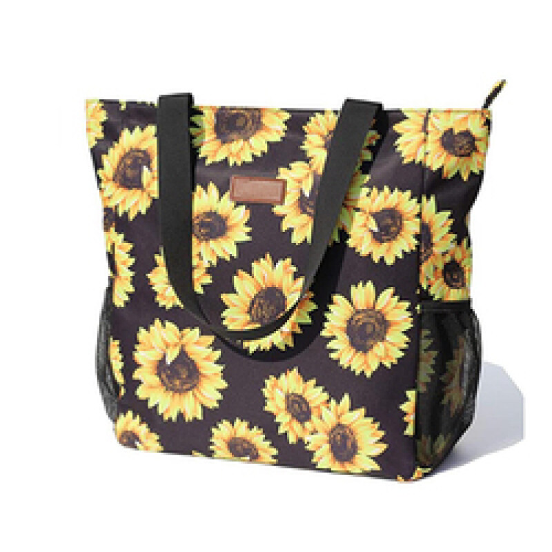 Eco-friendly High Quality Women Waterproof Flower Tote Bag Big Beach Bag with Custom Printed Logo