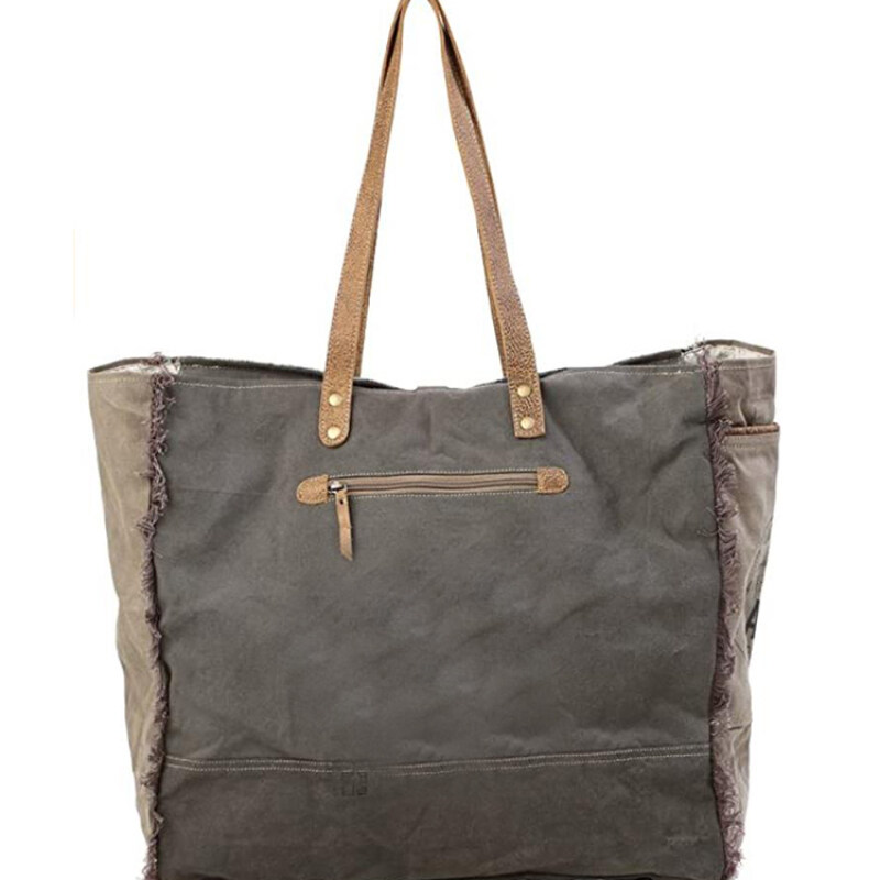 Customize Promotional Reusable Canvas Tote Bag Eco Friendly Brown Leather Handles Custom Cotton Canvas Bag