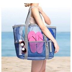 Cute handbag style cartoon mesh tote bag large capacity shoulder bags shopping bag