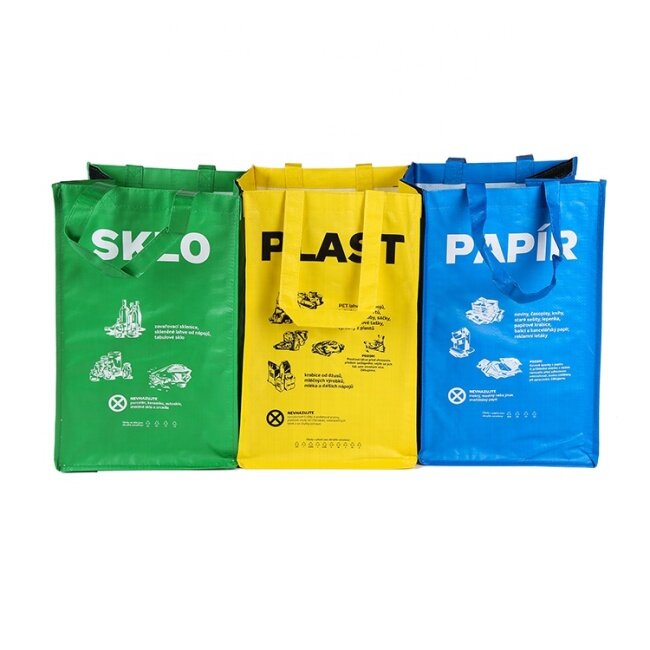 Korean Eco-Friendly Shopping Custom Laminated PP Woven Tote Reusable PP Woven Garbage Bag