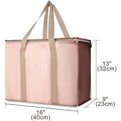 Custom Extra Large Laminated Glossy Non Woven Insulated Reusable Tote Grocery Thermal Shopping Cooler Bag