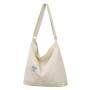 large capacity environmental custom corduroy canvas tote shoulder bag for women
