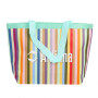 Colorful Striped Laminated Non Woven Bag Custom Logo Printed Tote Bags