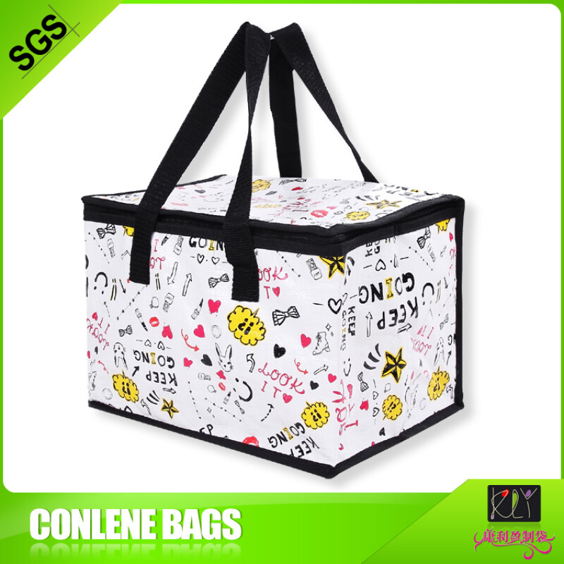 Hot sale durable picnic food package beautiful flower printing refrigerated cooler packing bag
