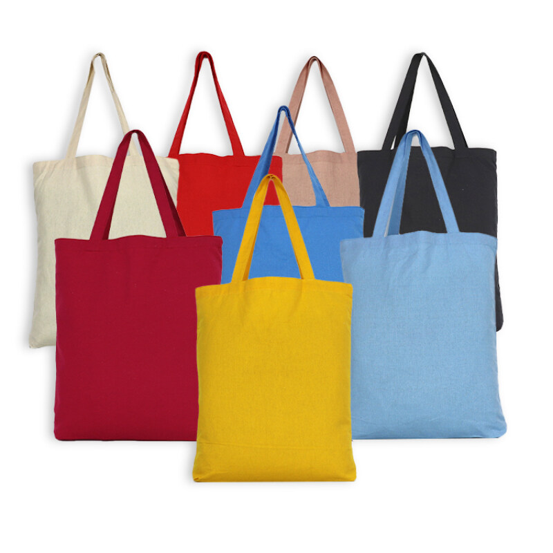 Plain organic reusable cotton canvas tote shopping custom canvas bag With Custom Logo
