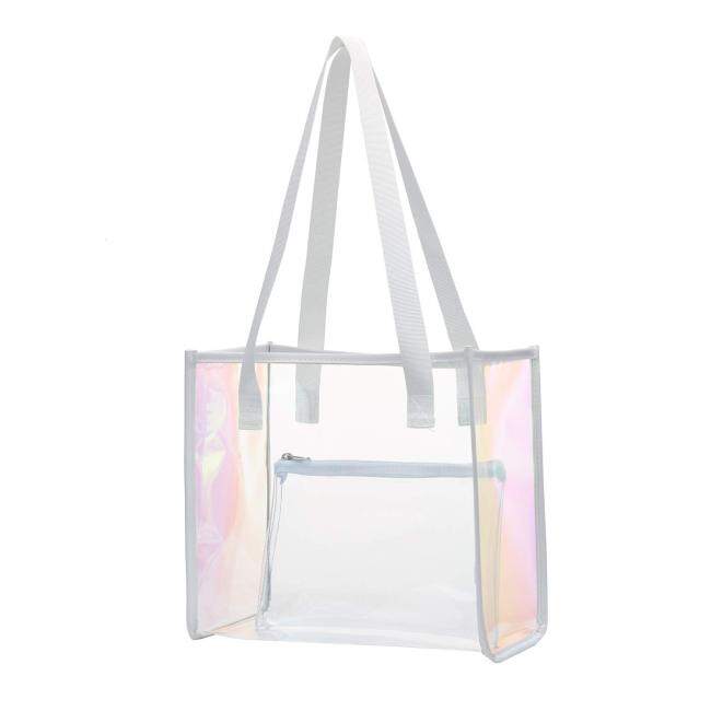 wholesale shopping tote bag custom transparent Fashion clear pvc packing Bag