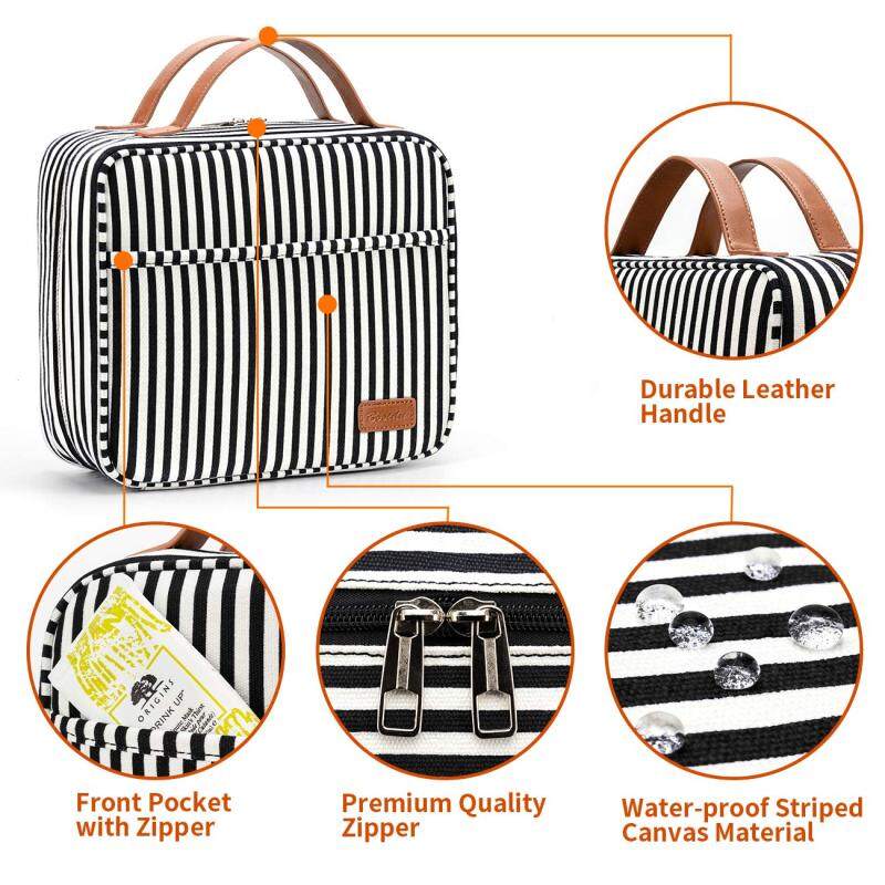 Large Capacity Hanging Cosmetic Toiletry Organizer For Women With 4 Compartment Water-resistant Cosmetic Bag