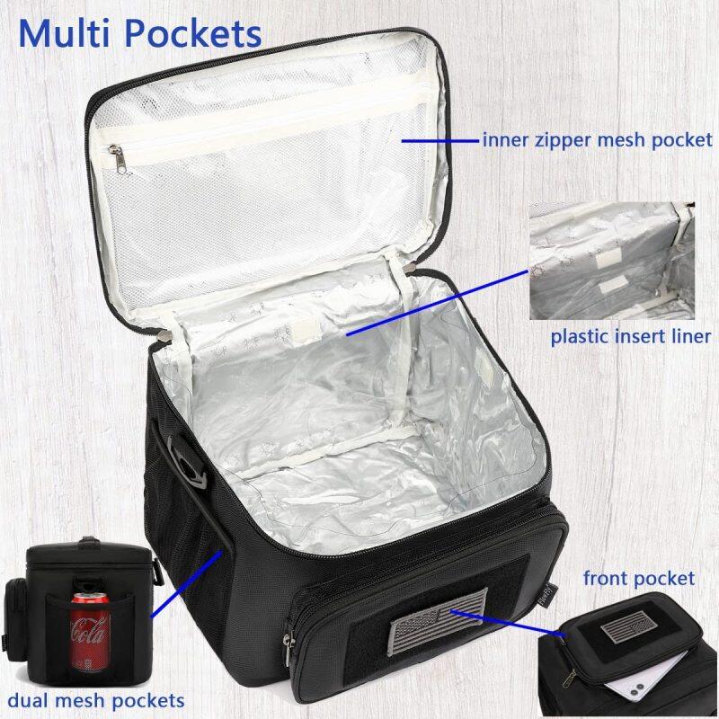 600D Polyester Tote Custom Cooler Bag Food Cooler Bags Insulated Lunch Bag For Men