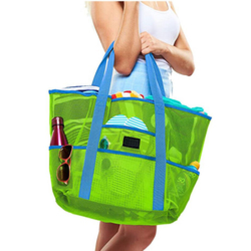 High Capacity Custom Luxury Beach Bag Women Mesh Beach Bag Summer Fashion Tote Bag
