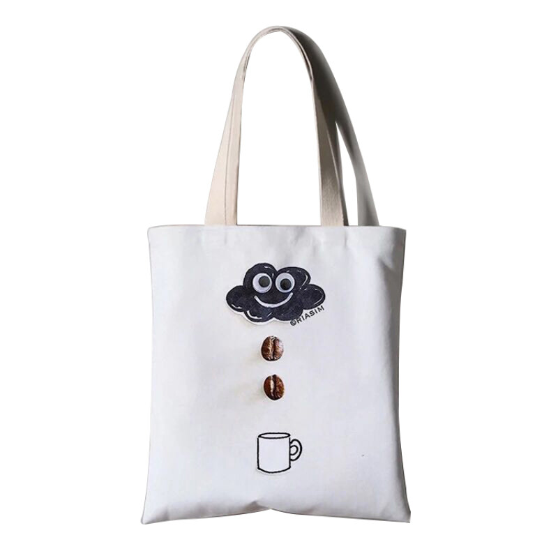 2022 fashion reusable eco friendly japanese korean canvas bag, custom logo print bolsos de lona