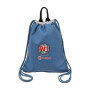 Eco-Friendly Blue Organic Cotton Foldable Reusable Thick Drawstring Backpack Bag