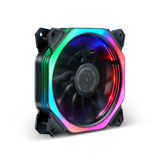 Rubik's Cube Multicolored Chassis Cooling Fan 12cmled Chassis Air Cooling Fan