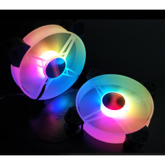 RGB Chassis Cooling Fan 12cm LED Discolor Frame Inner Glow