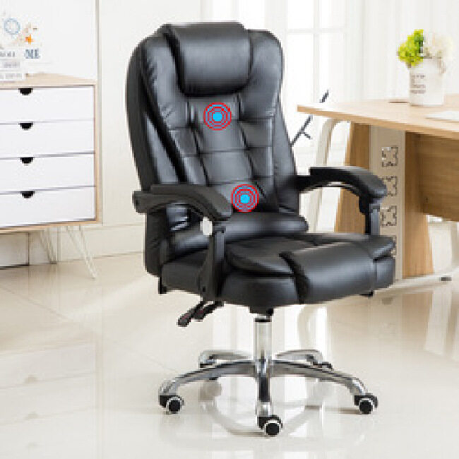 Lumbar Support Arms Executive Office Chair Massage Rolling Swivel PU Leather Chair