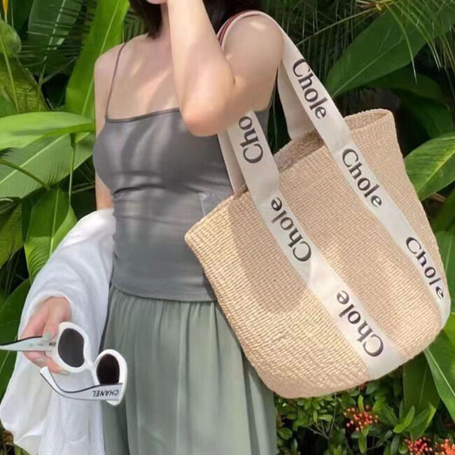 2022 new Fashion Summer Vacation large capacity leisure Straw Hand Woven Hands Bags woven shoulder Basket beach bag for women