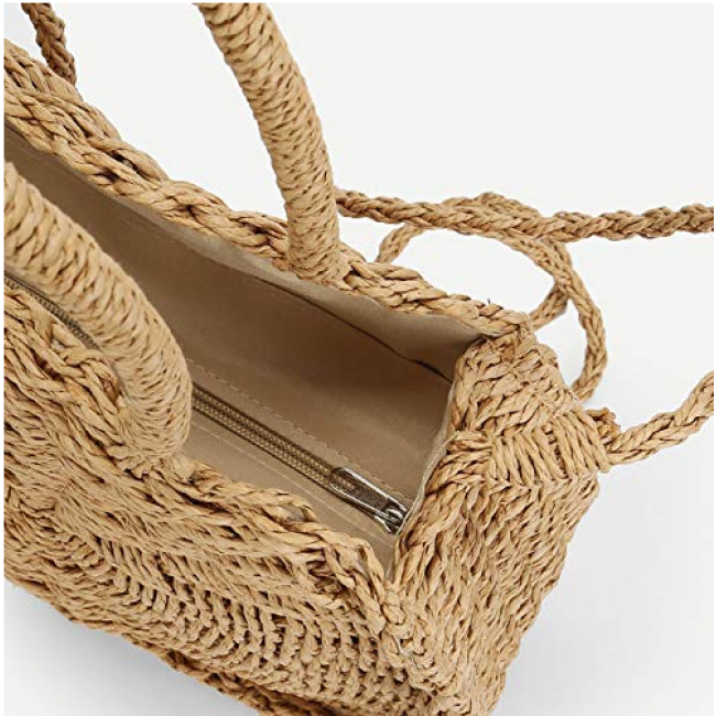 Summer beach embroidery moroccan straw tote bag straw bag straw beach bag for women
