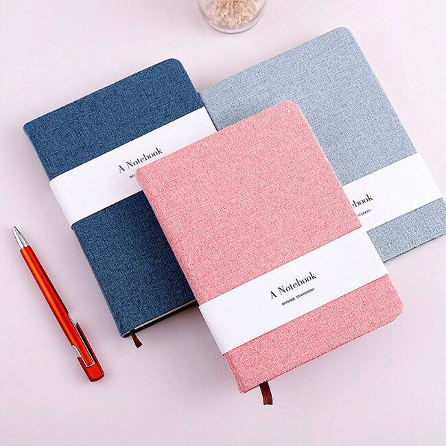 Custom logo hot sale A4 A5 A6 notepads kawaii linen leather cover diary notepad journal notebooks for office stationery supplies