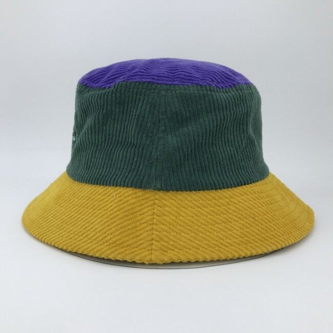 wholesale custom private label colorful two tone designer big oversize unisex  patchwork warm thin corduroy bucket hat