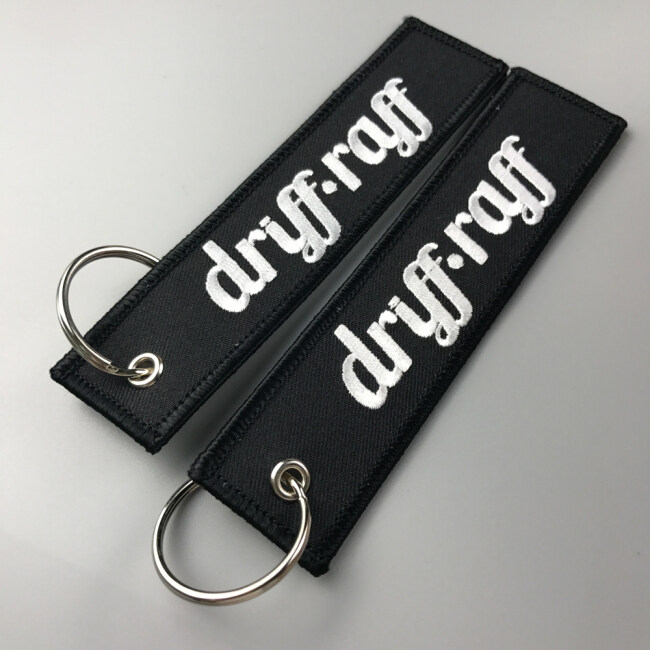 High Quality Custom Double Side Embroidery Fabric Keychain / Keytag / Keyring