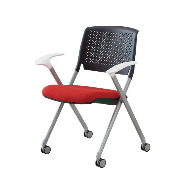 Office Chair With Castors Foldable Plastic And Fabric Seat Back High Quality School Chair