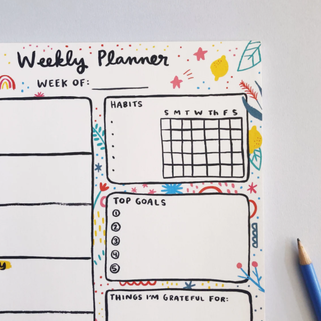 8.5"x11" Weekly Planner Notepad