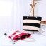 Zebra stripe stitching canvas ladies bag, leisure travel shopping practical large-capacity canvas bag