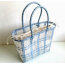 Big and small vacation wedding gift bag transparent plastic woven basket bag leisure beach hand bags tote for women