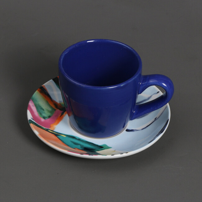 Customized Color Multicolored Oem Logo Porcelain Mini Coffee Cups With Saucer Ceramic Coffee Cup And Saucers