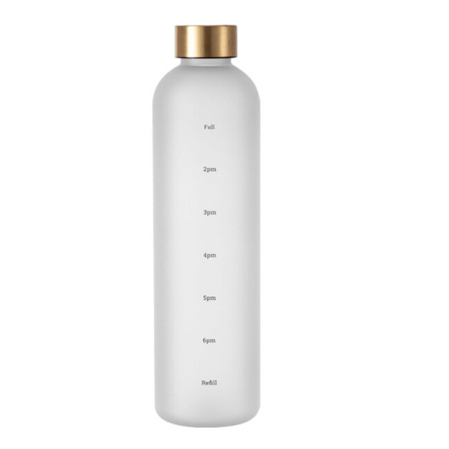Wholesale High Quality Glass Water Bottle 1000ml Silk Printing Logo Time Schedule Sport Camping Glass Bottle Water